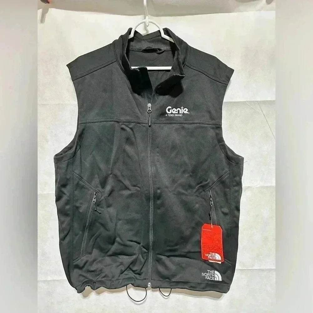 The North Face Ridgeline Vest Size XL Black Zip Genie Terex Logo Hike *NEW*